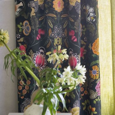 Designers Guild Vorhangstoff Brocart Decoratif Velours, Farbe Olive